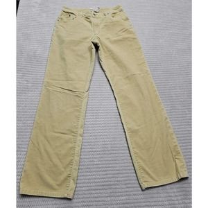 Chicos Pants Womens 1.5 US 10 Yellow Corduroy 5 Pocket Casual Office